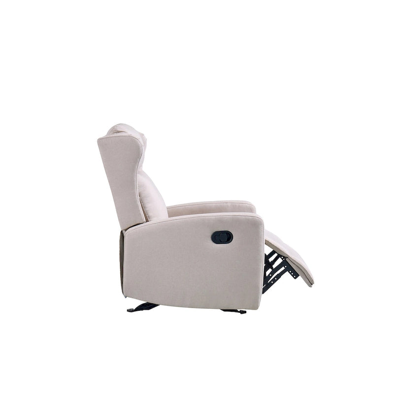 Modern Rocking Recliner Chair with Adjustable Backrest and Lumbar Support