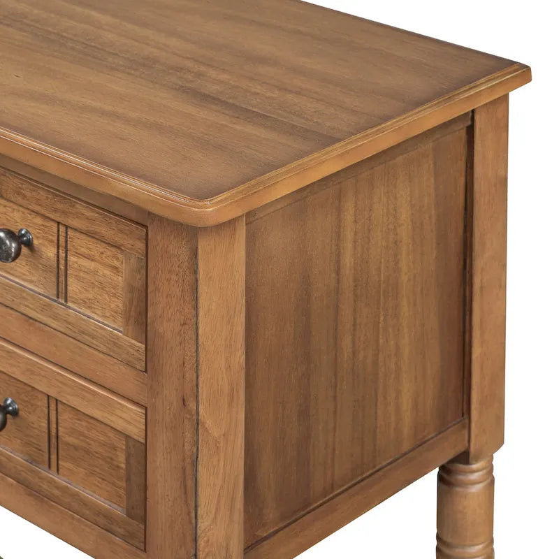 Classic Console Table with Three Storage Drawers and Bottom Shelf