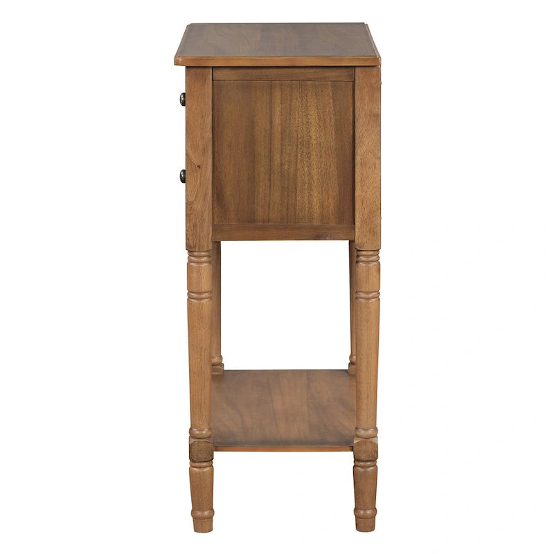 Classic Console Table with Three Storage Drawers and Bottom Shelf