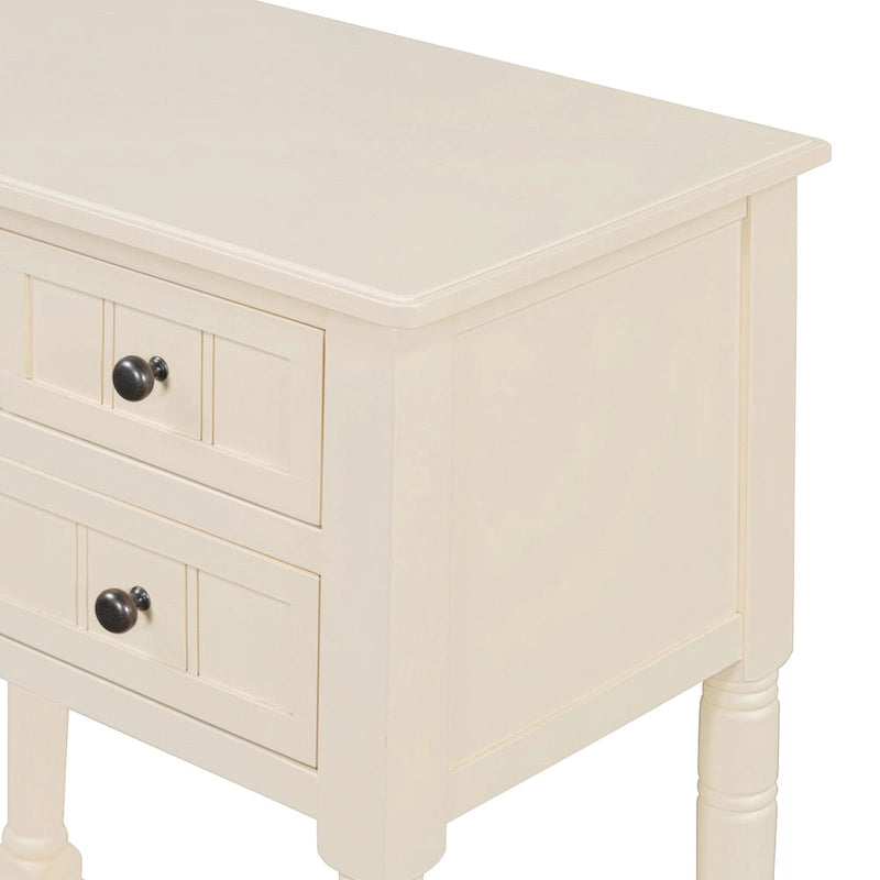 Classic Console Table with Three Storage Drawers and Bottom Shelf