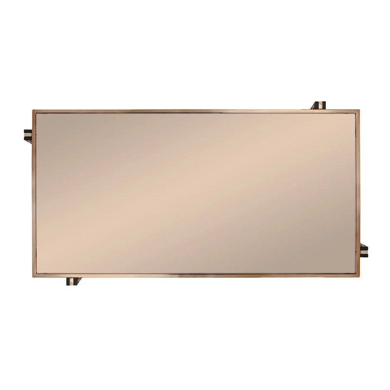 Champagne Metal Coffee Table with Smoked Mirror Top