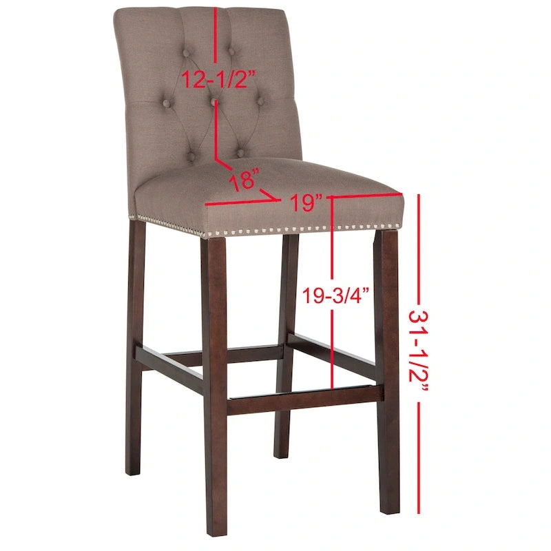 Tufted Upholstered 31.5-Inch Bar Stools (Set of 2)