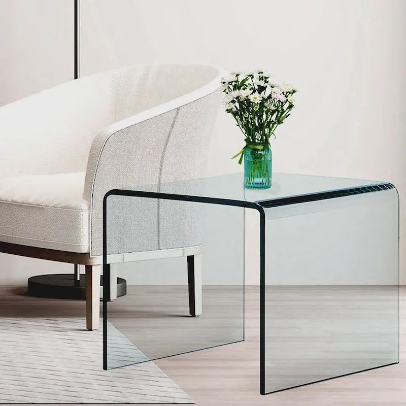 Transparent Tempered Glass Console Table
