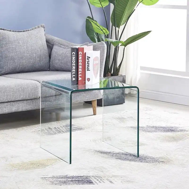 Transparent Tempered Glass Console Table