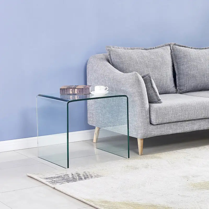 Transparent Tempered Glass Console Table