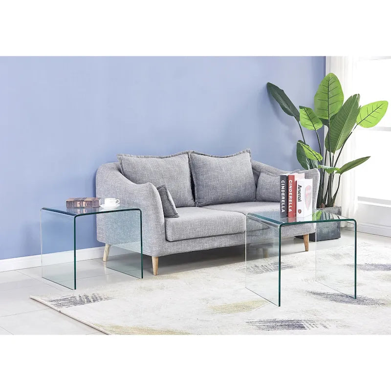 Transparent Tempered Glass Console Table