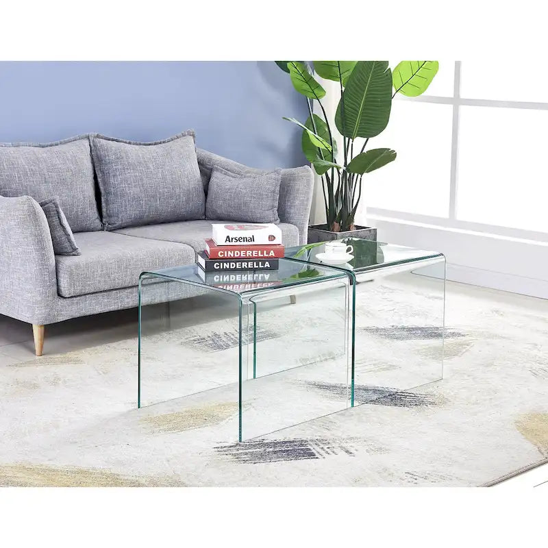Transparent Tempered Glass Console Table