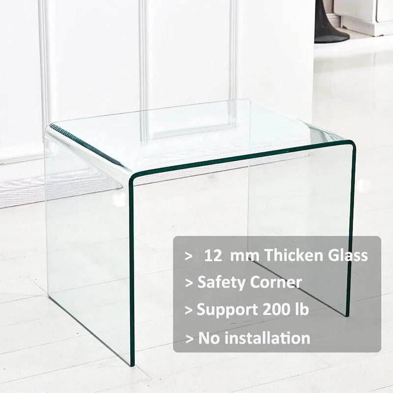 Transparent Tempered Glass Console Table