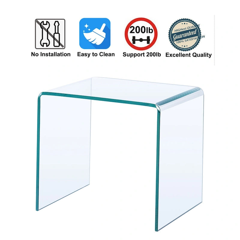 Transparent Tempered Glass Console Table