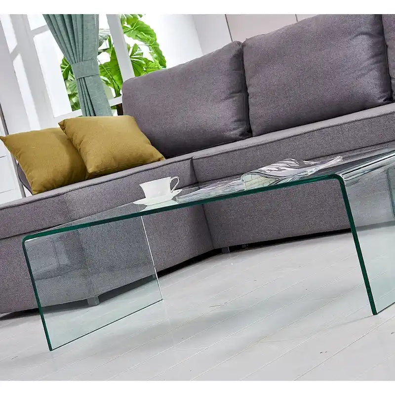 Transparent Tempered Glass Console Table