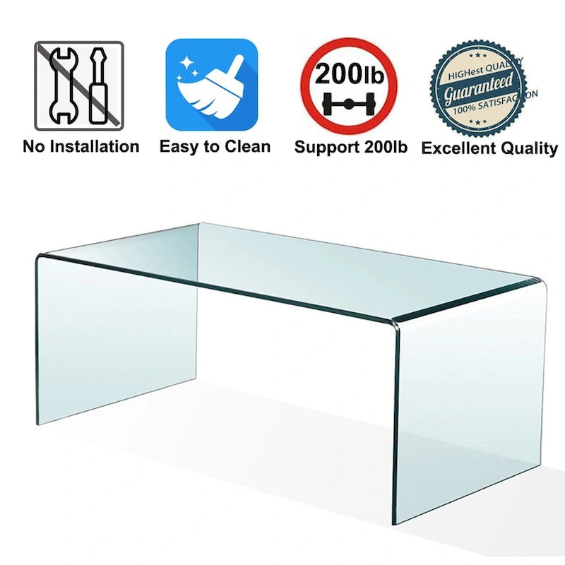 Transparent Tempered Glass Console Table