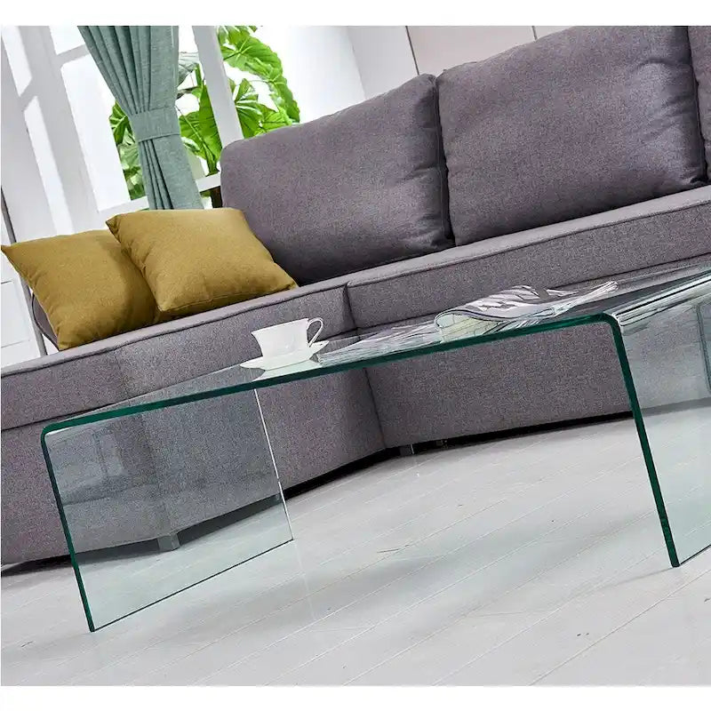 Transparent Tempered Glass Console Table