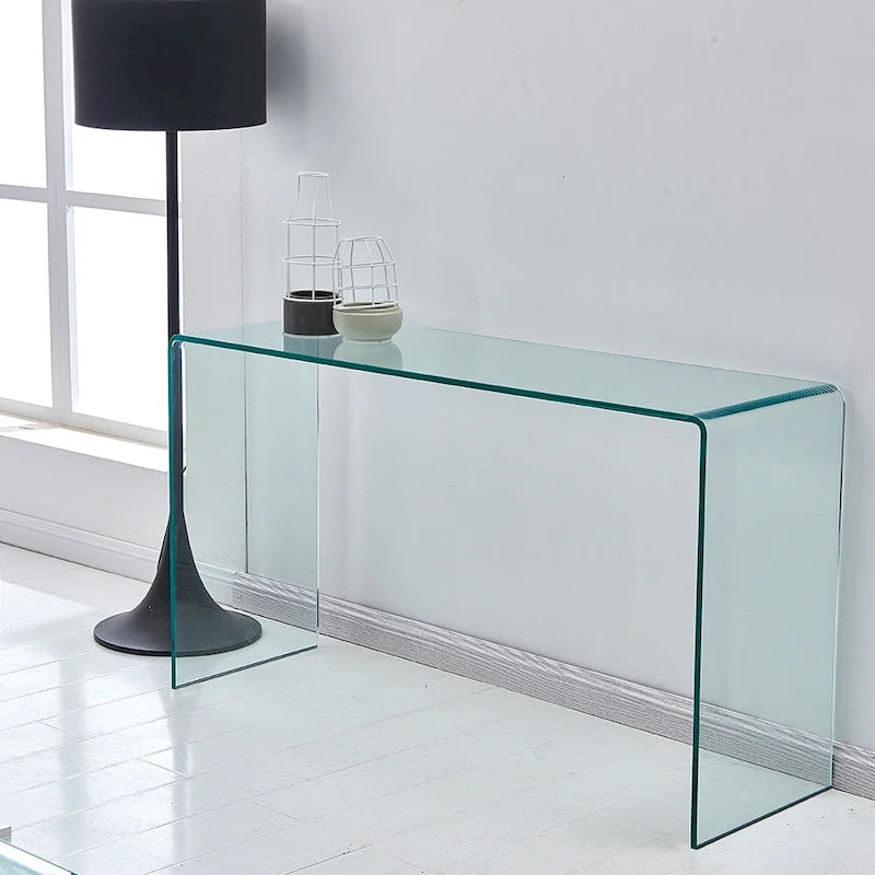 Transparent Tempered Glass Console Table