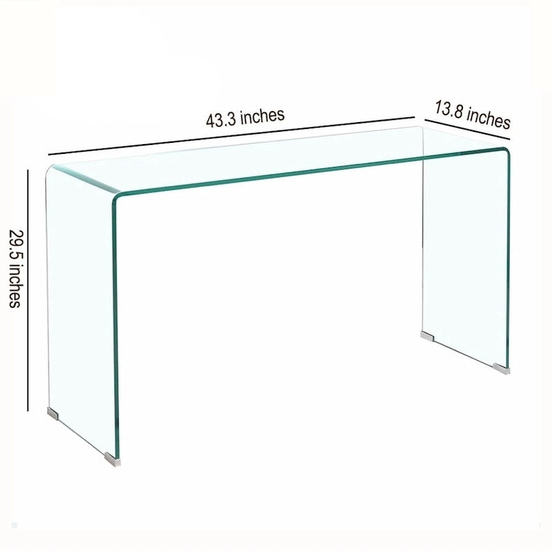 Transparent Tempered Glass Console Table