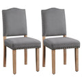 Upholstered Dining Chairs with Nailhead Trim, Set of 2
