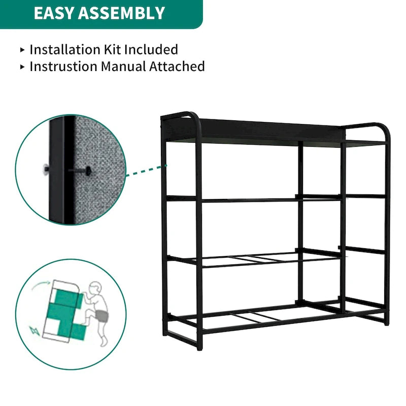 7-Drawer Fabric Storage Dresser with Wood Top and Metal Frame