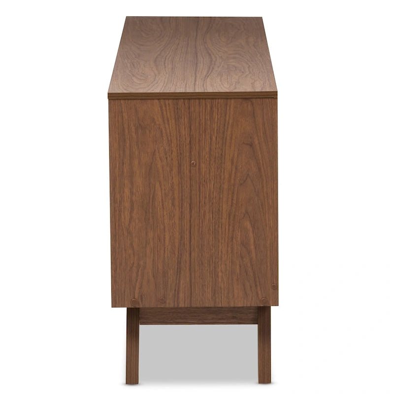 Mid-Century White and Brown Dresser by Baxton Studio