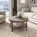 36-Inch Round Coffee Table with Storage