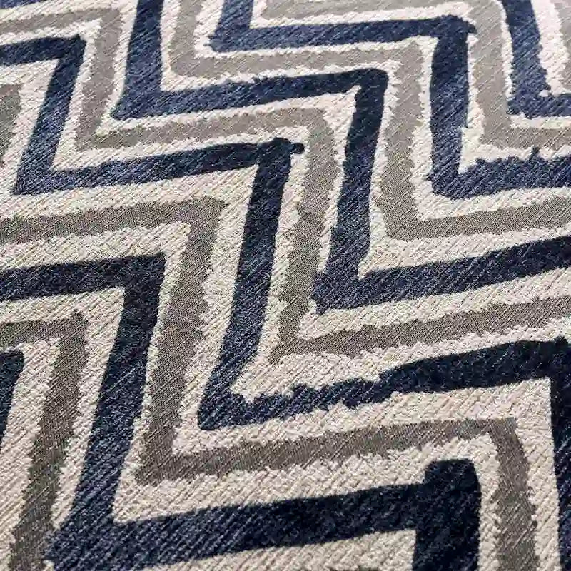 Transitional Navy Blue Microfiber Square Cocktail Ottoman