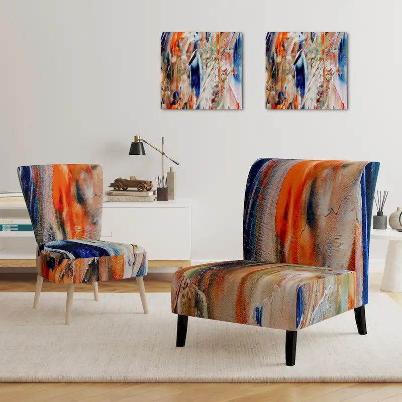 Multicolor Upholstered Modern Accent Chair