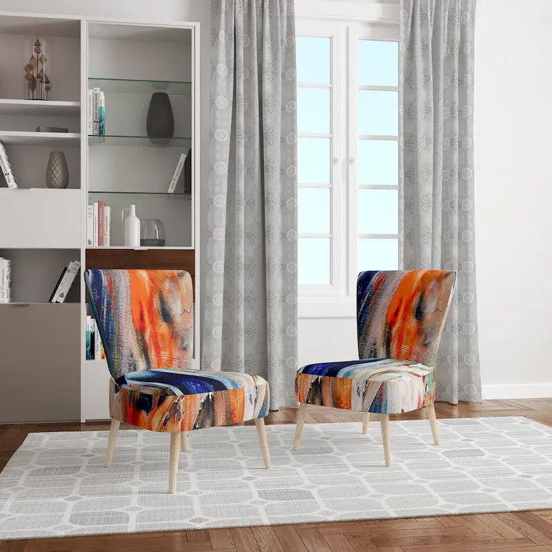 Multicolor Upholstered Modern Accent Chair