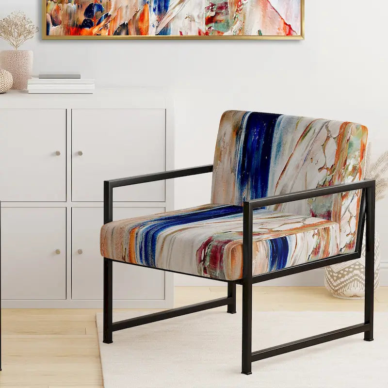 Multicolor Upholstered Modern Accent Chair