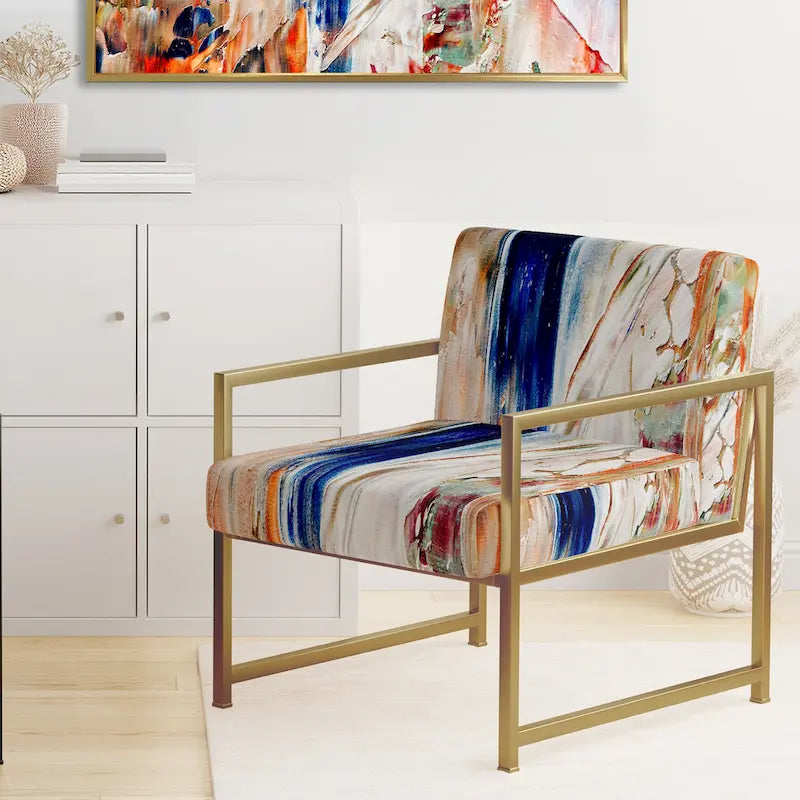 Multicolor Upholstered Modern Accent Chair