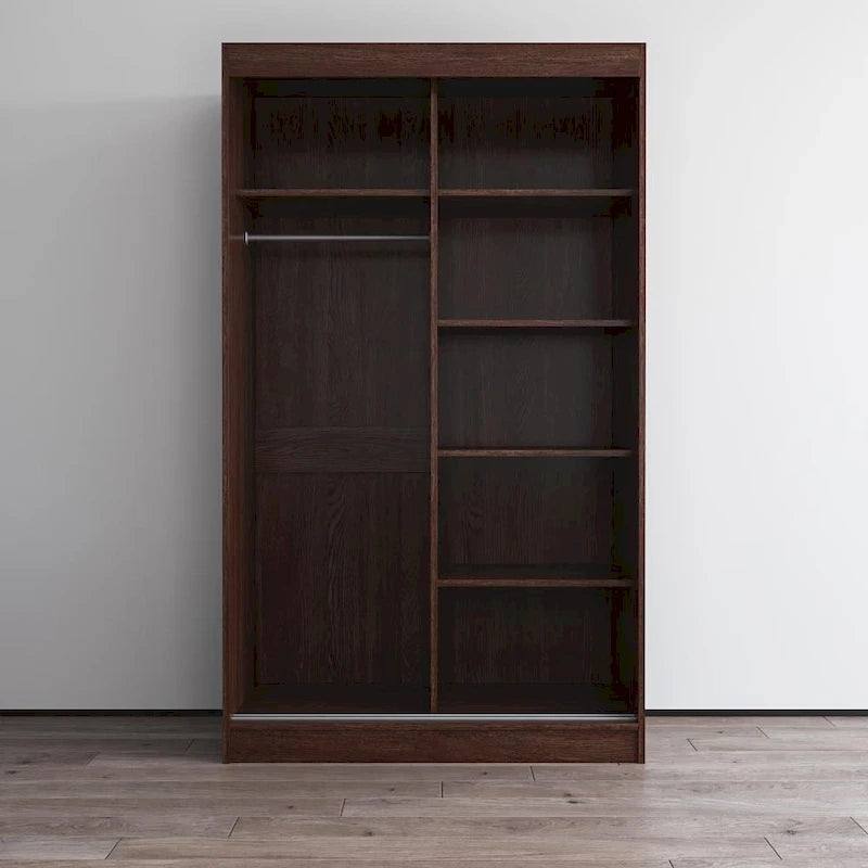 Moderner Kleiderschrank mit Hochglanzoberfläche, 2 Türen und Spiegel