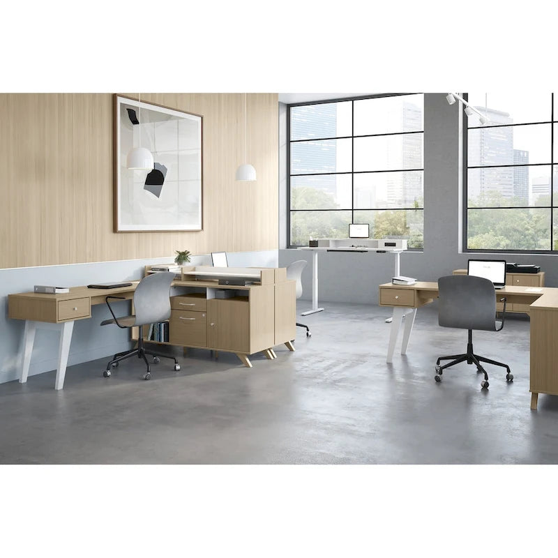 2-Drawer Credenza Cabinet with Doors