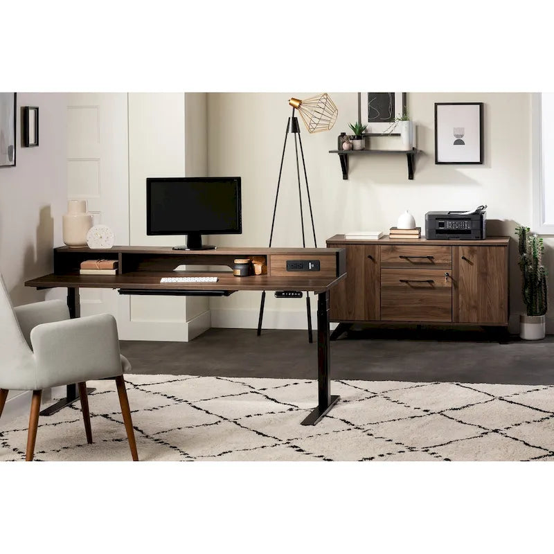 2-Drawer Credenza Cabinet with Doors