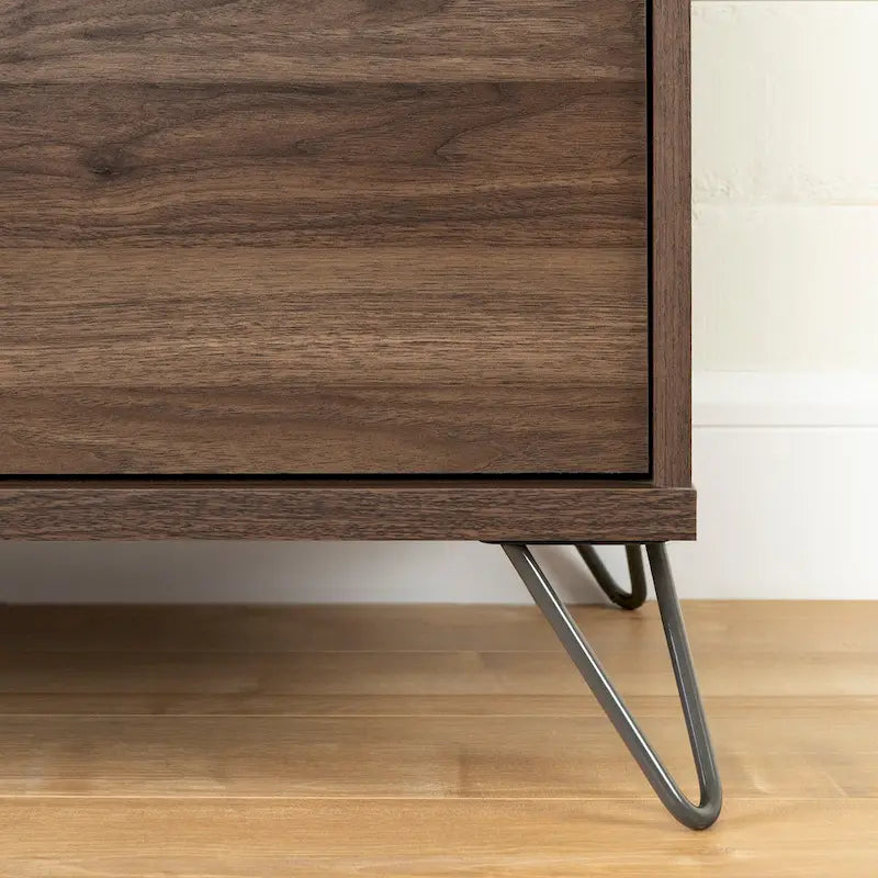 Scandinavian 5-Drawer Chest in Natural Walnut and Charcoal