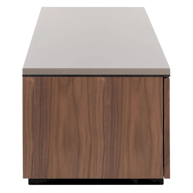 Walnut Chevron 60-Inch TV Stand with Four Doors