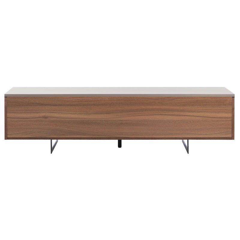 Walnut Chevron 60-Inch TV Stand with Four Doors