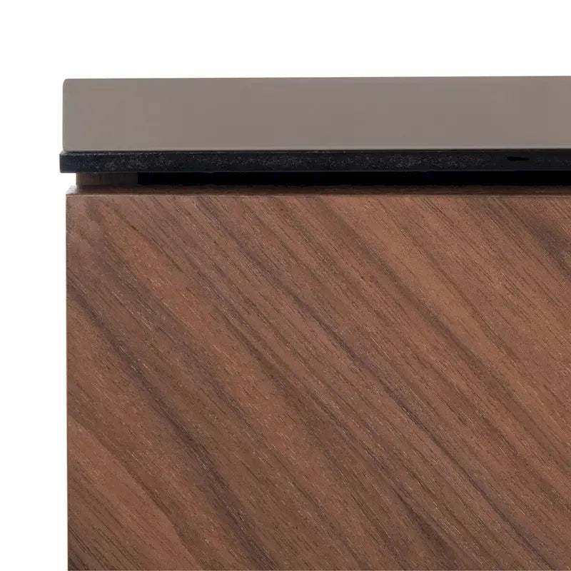 Walnut Chevron 60-Inch TV Stand with Four Doors