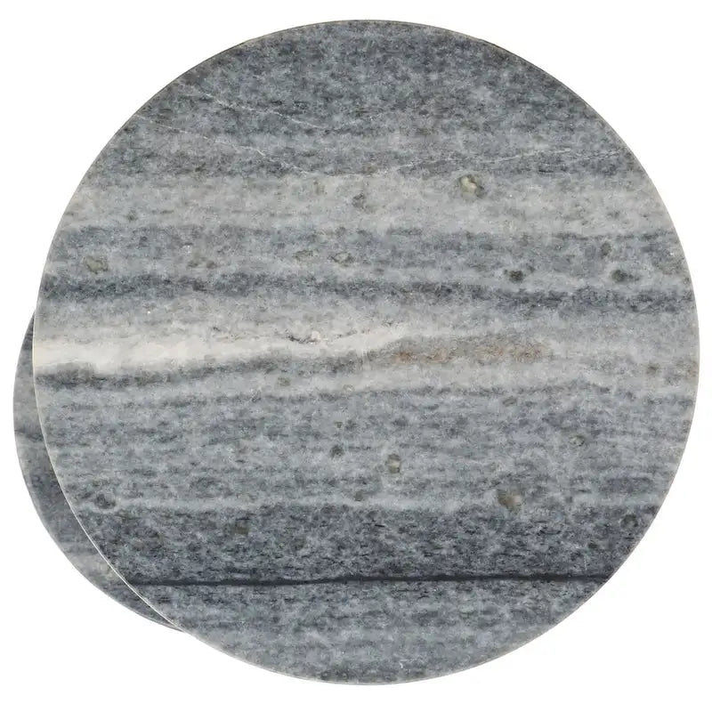Two-Tier Round Marble Drink Table