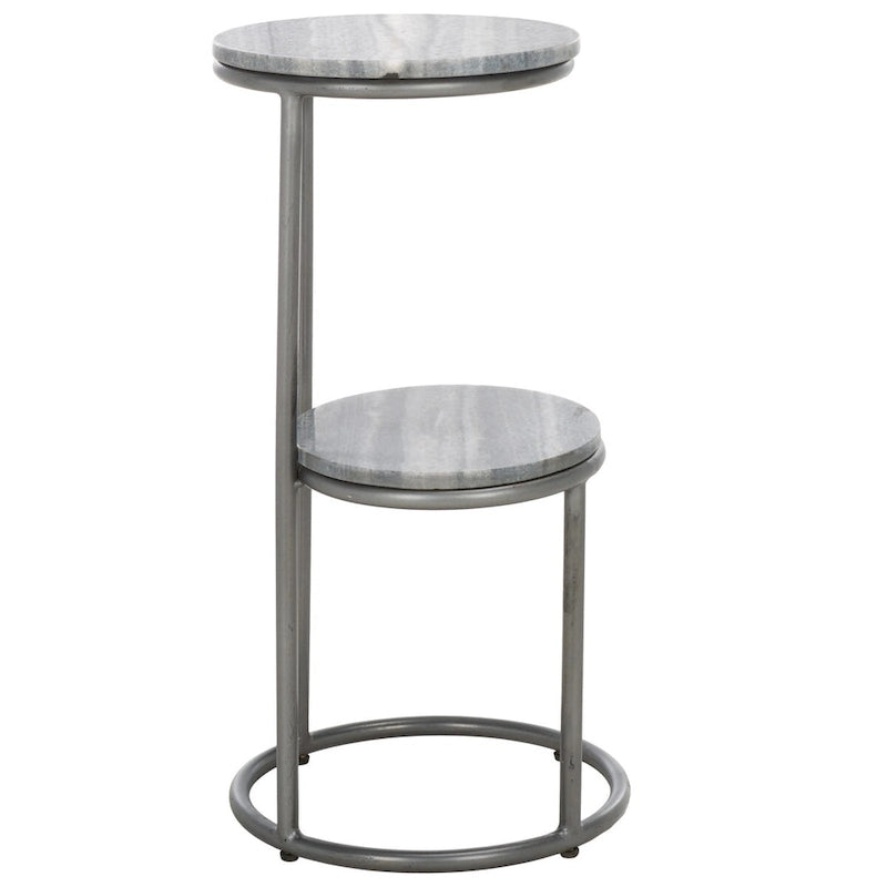 Two-Tier Round Marble Drink Table
