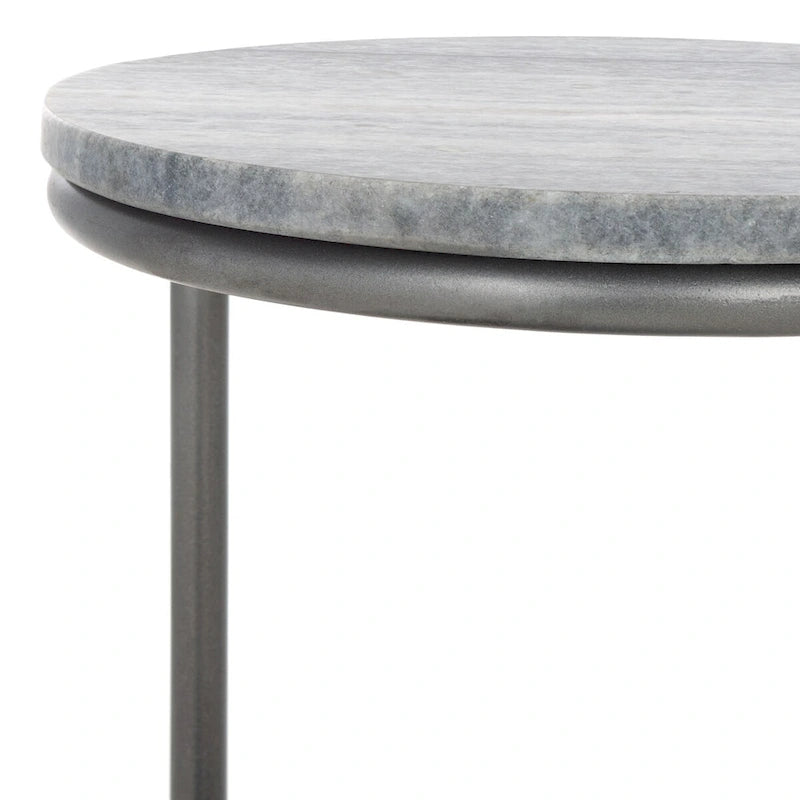 Two-Tier Round Marble Drink Table