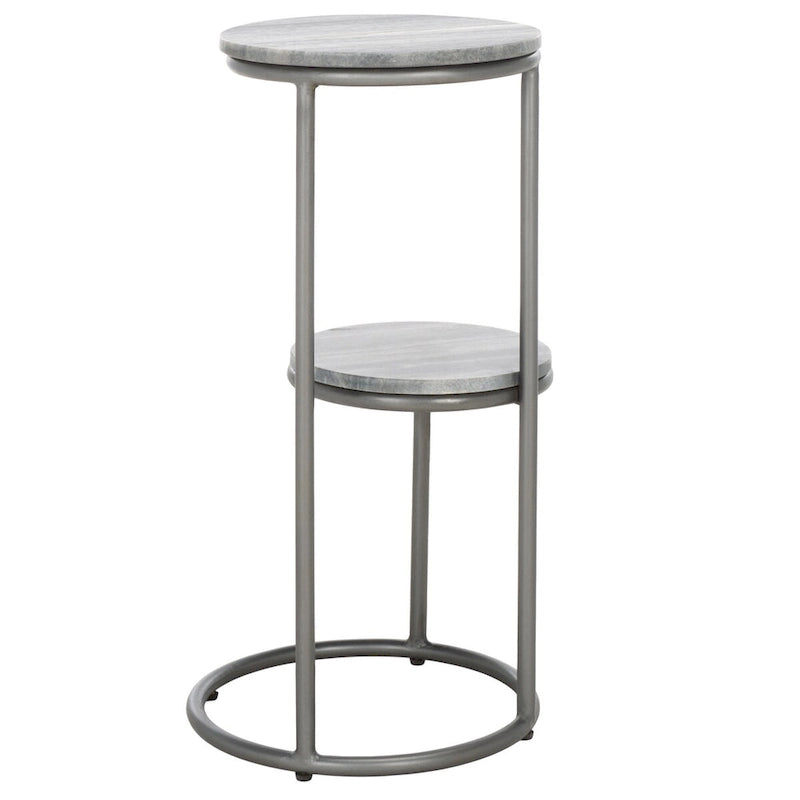 Two-Tier Round Marble Drink Table