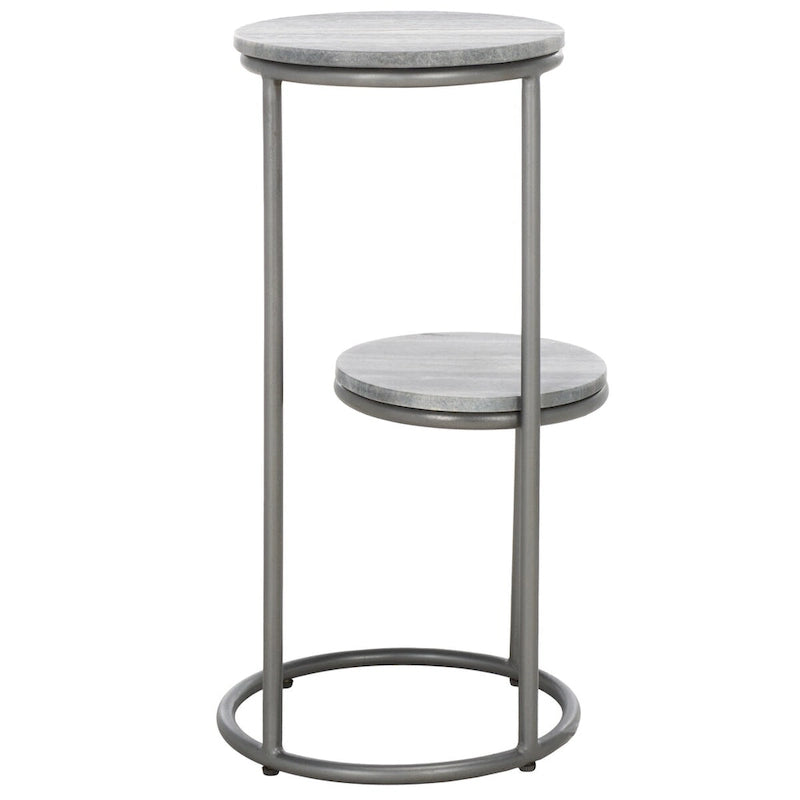 Two-Tier Round Marble Drink Table