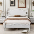 Retro Style Wooden Platform Bed Frame with Headboard
