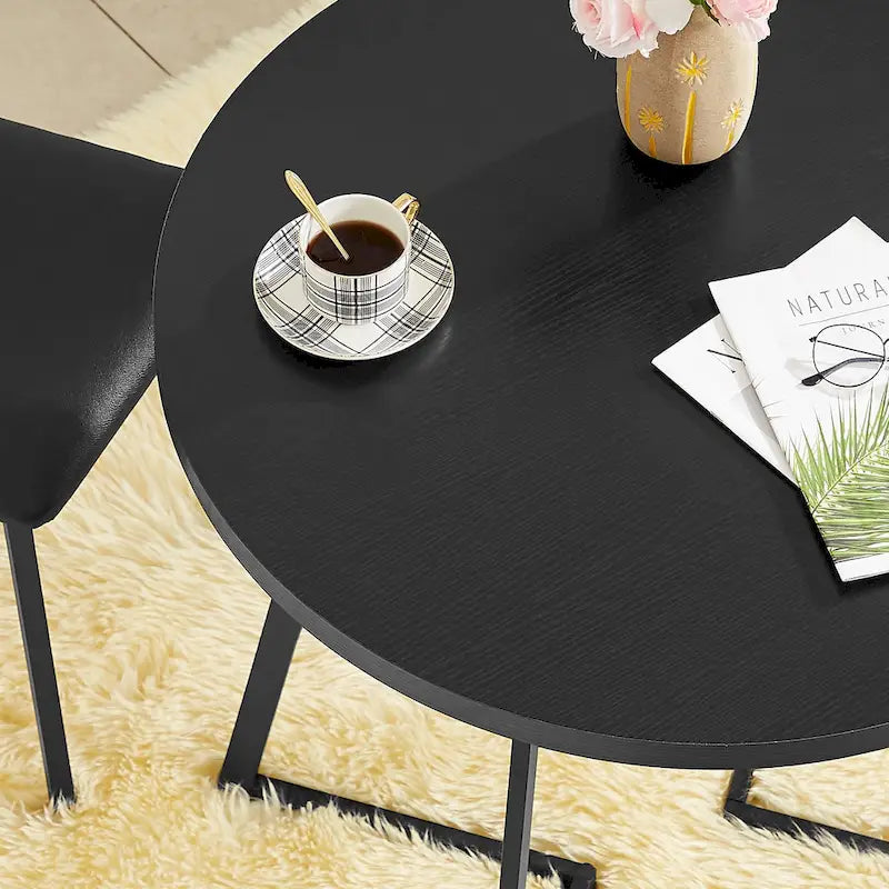 31.5-Inch Round Dining Table with Metal Base