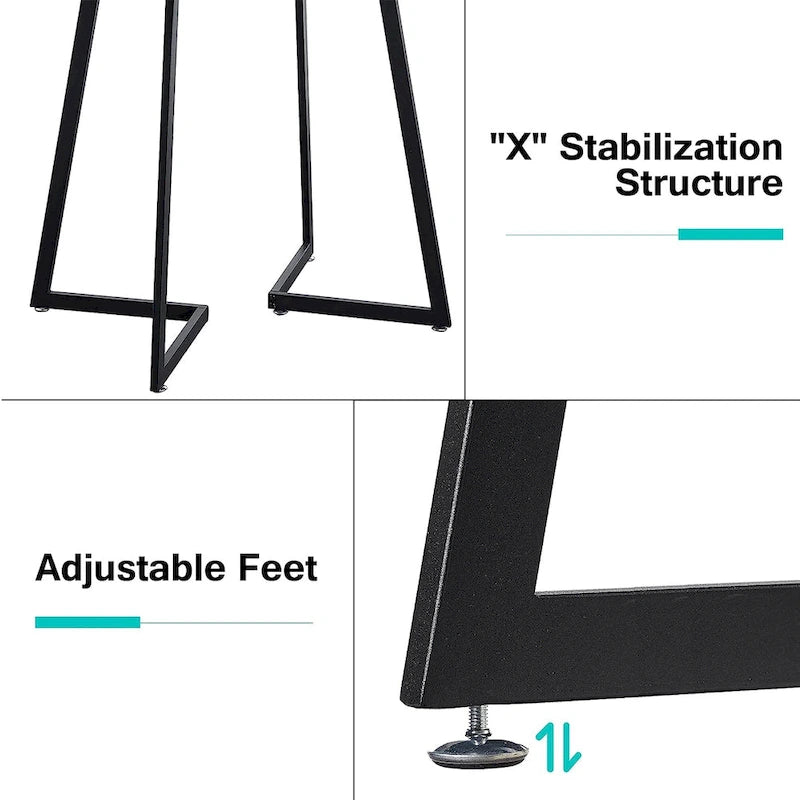 31.5-Inch Round Dining Table with Metal Base