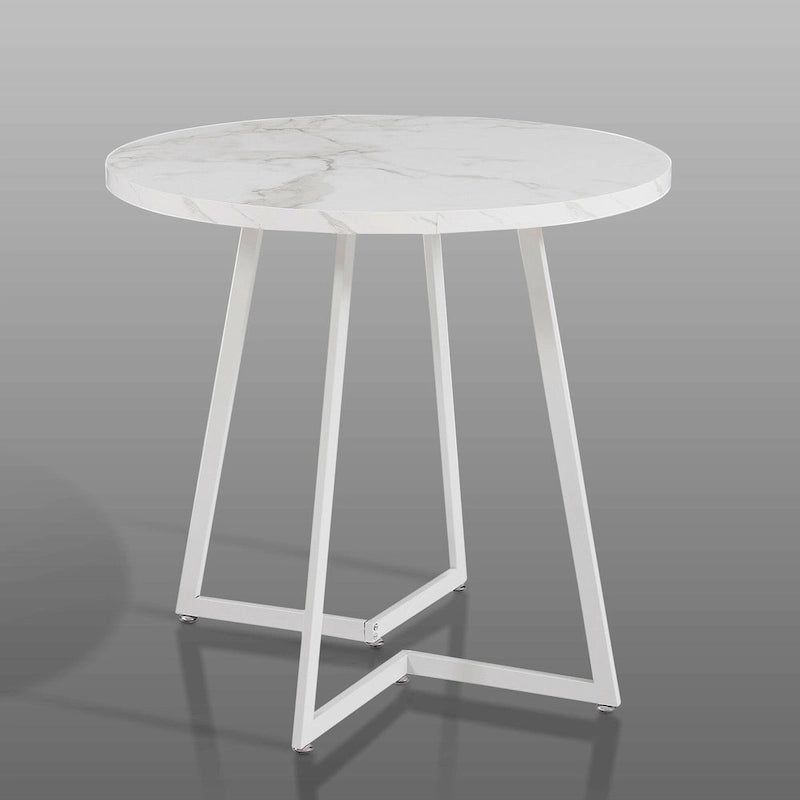 31.5-Inch Round Dining Table with Metal Base