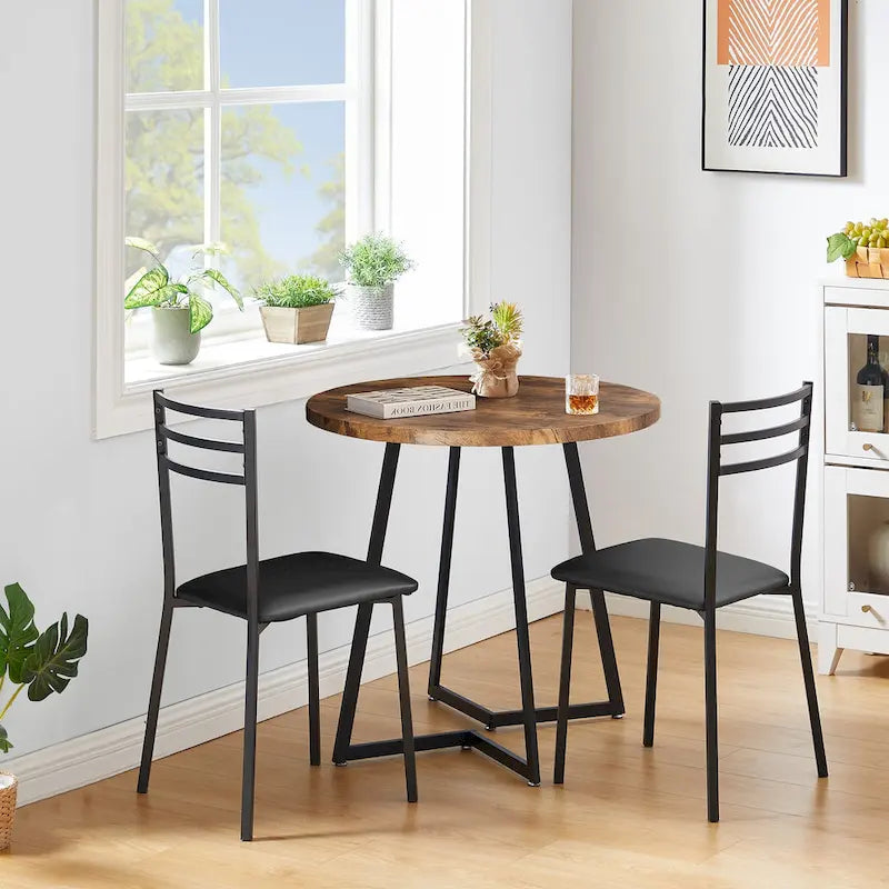 31.5-Inch Round Dining Table with Metal Base