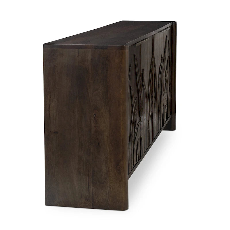 Carved Mango Wood Sideboard