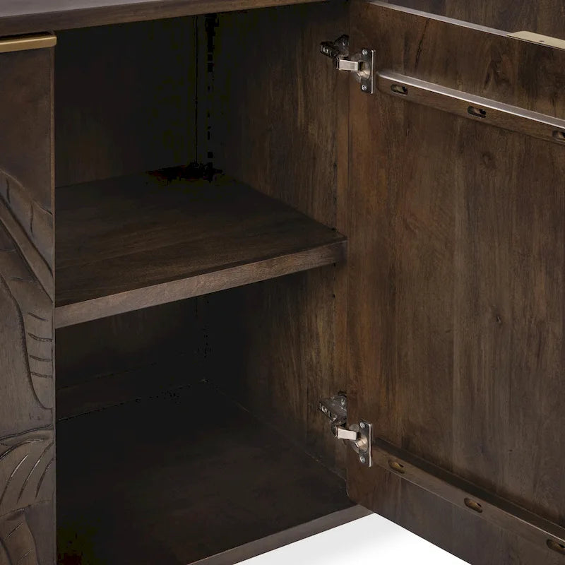Carved Mango Wood Sideboard