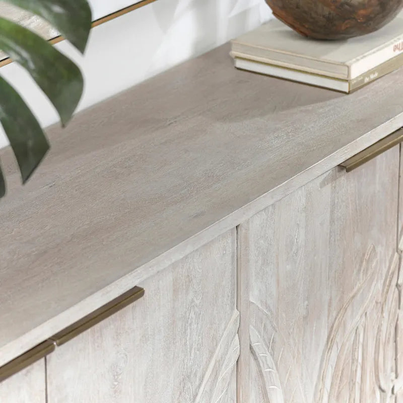 Carved Mango Wood Sideboard