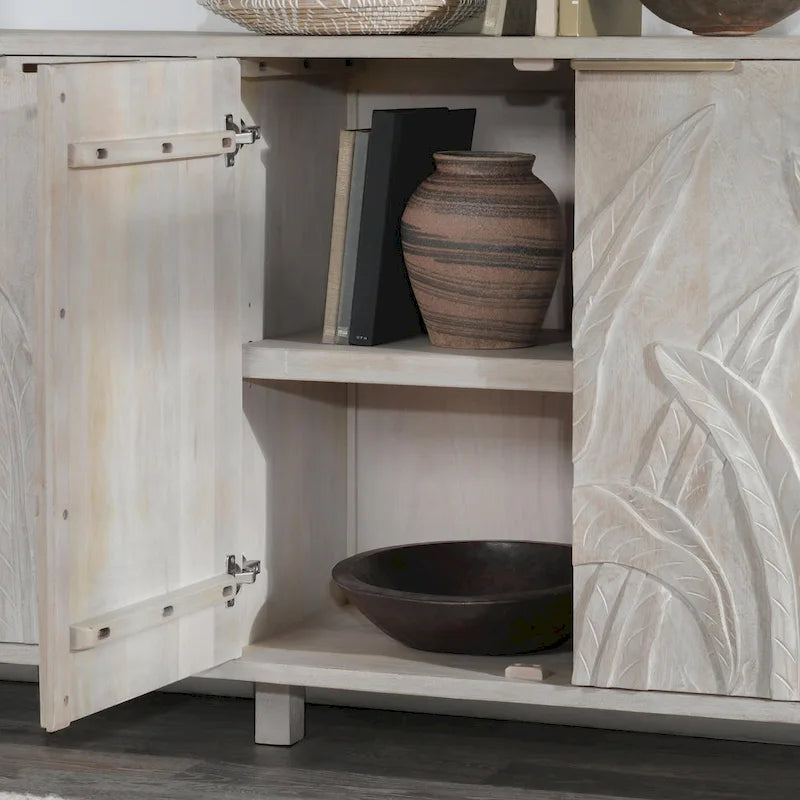 Carved Mango Wood Sideboard