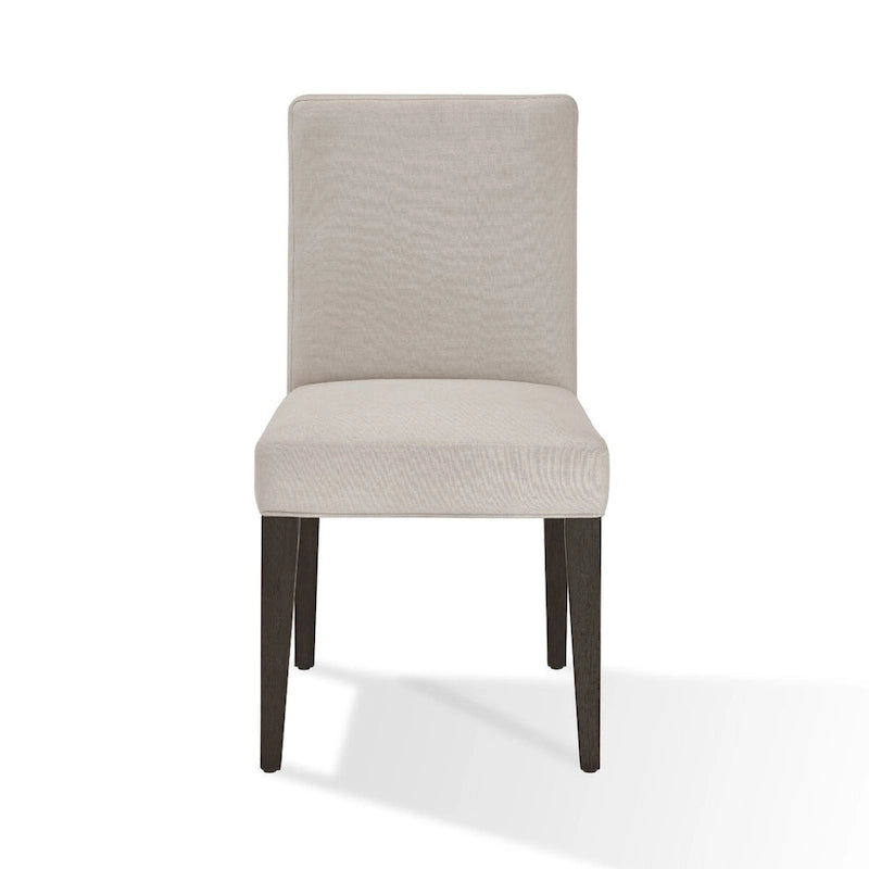Light Gray Upholstered Parson Dining Chairs, Set of 2