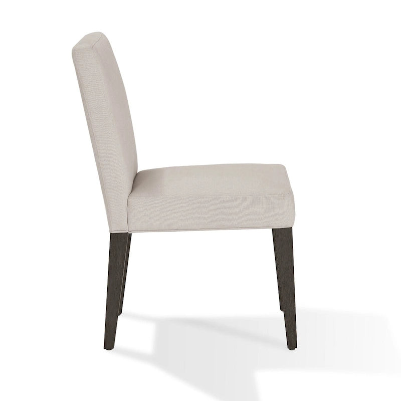 Light Gray Upholstered Parson Dining Chairs, Set of 2